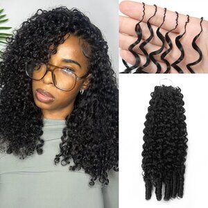 NEW Virgin Human Hair 16" 60g Burmese Crochet Curly Feather Bundle Extensions